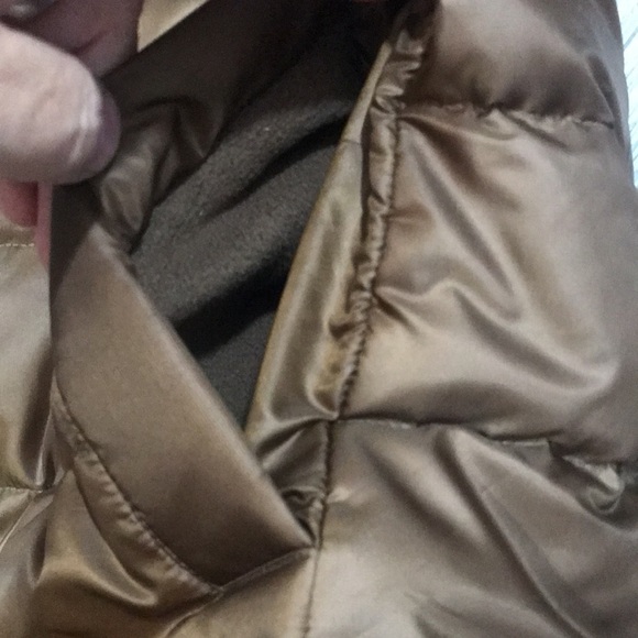 Eileen Fisher Brown 80% Down Filled Satin Shine Puffer Jacket size M - Picture 7 of 10